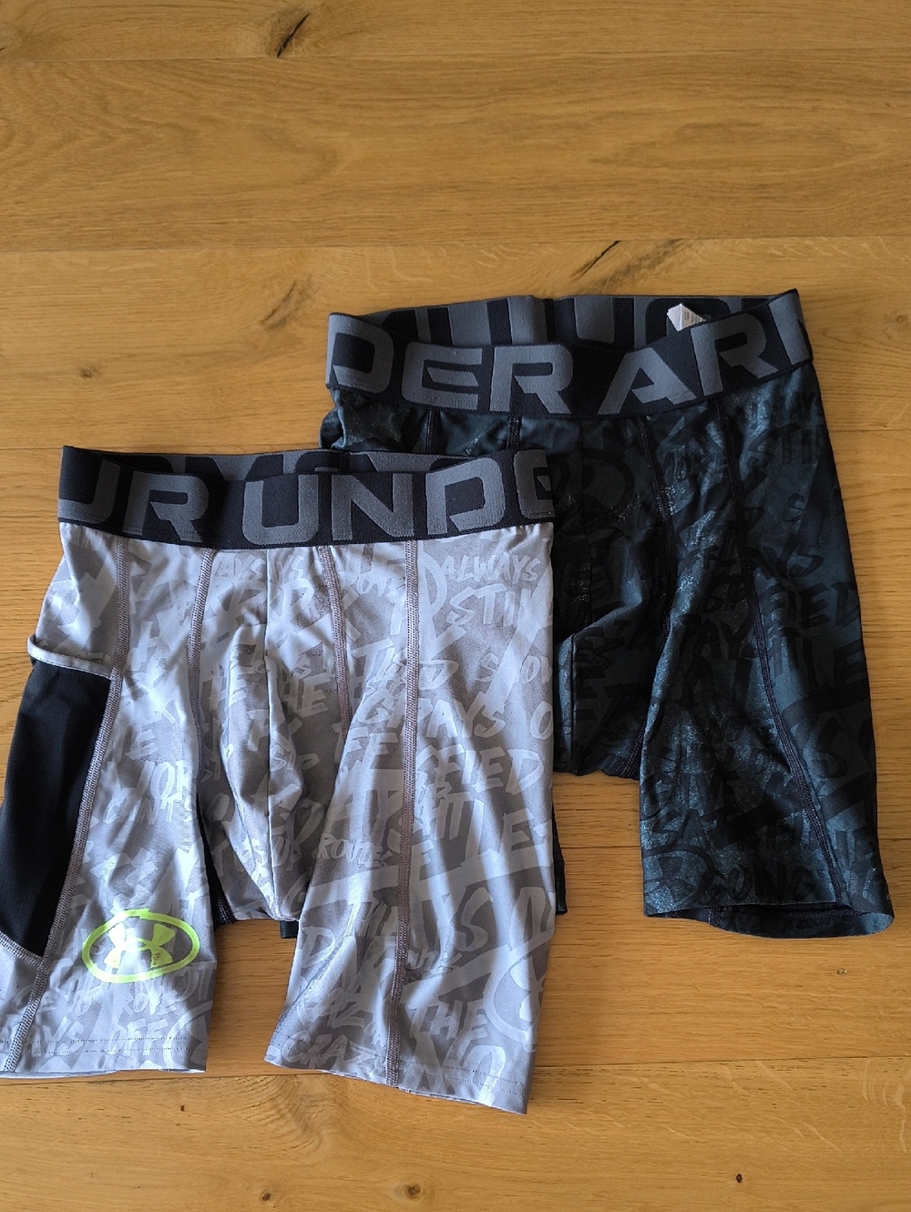 Under Armour Men’s Boxer Briefs – Black & Light Gray with Neon Accent